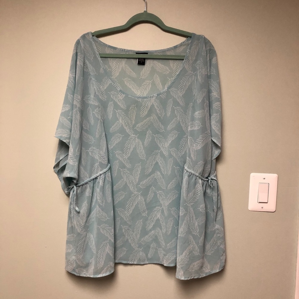 Sheer Torrid Feather Blouse Size 3